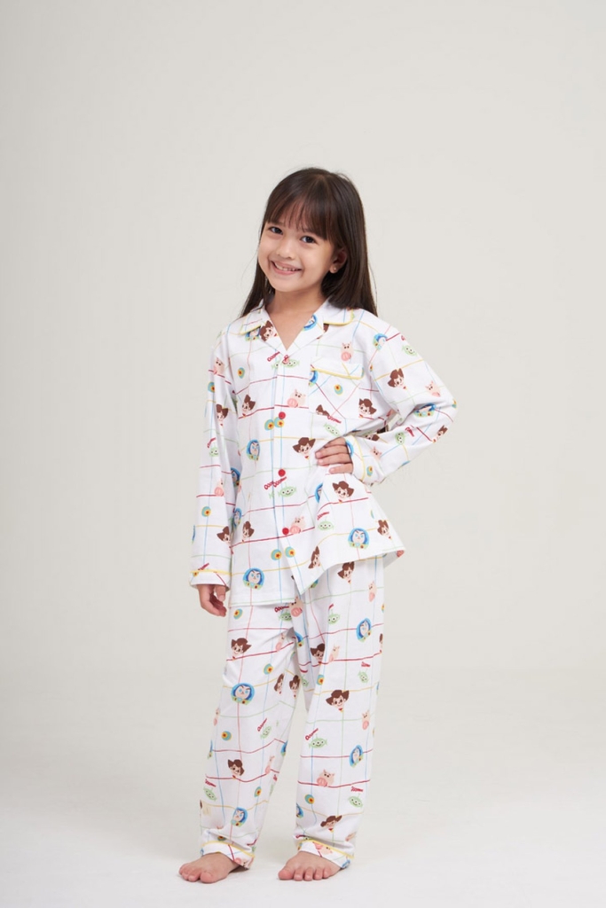 ชุดนอนเด็ก MOMOJI เซตแขนยาวขายาว Toy Story Family สีขาว