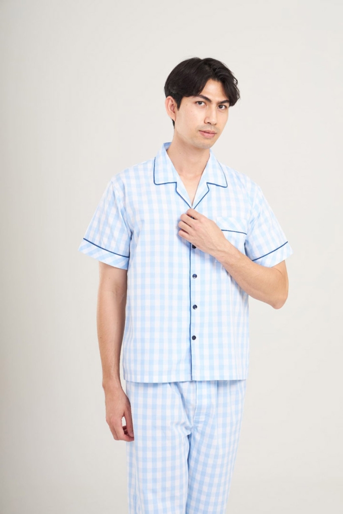 ชุดนอนผู้ชาย ANKER STUBERT เซตแขนสั้นขายาว SKYBLUE Woven สีฟ้า