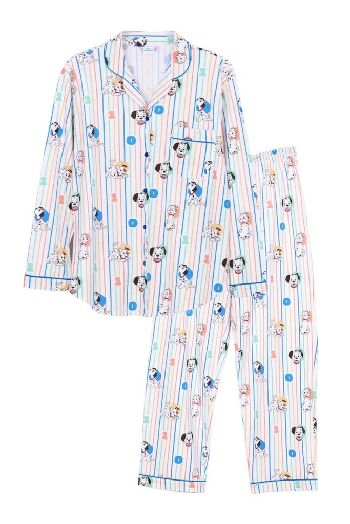 ชุดนอนผู้หญิง JOSILINS เซตแขนยาวขายาว 101 Dalmatian: Simple Play Collection สีครีม