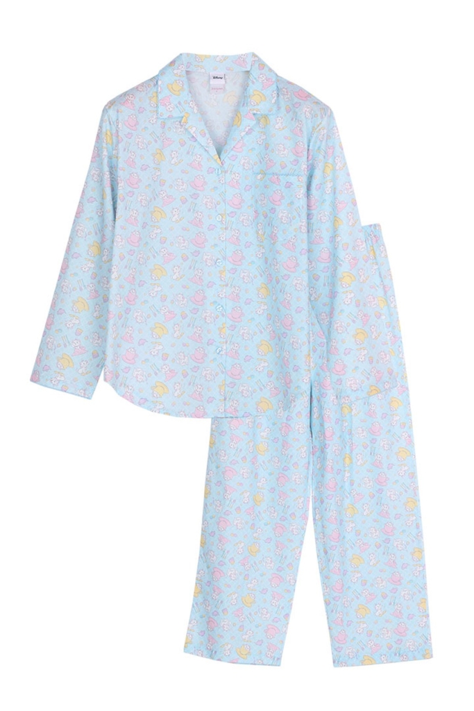 ชุดนอนผู้หญิง JOSILINS เซตแขนยาวขายาว The Aristocat : Marie Tea Cup สีฟ้า และสีโอรส