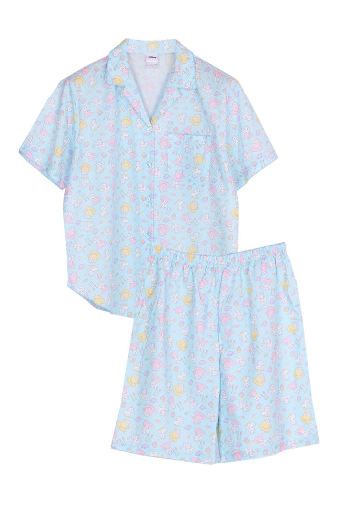 ชุดนอนผู้หญิง JOSILINS เซตแขนสั้นขาสั้น The Aristocat : Marie Tea Cup สีฟ้า และสีโอรส