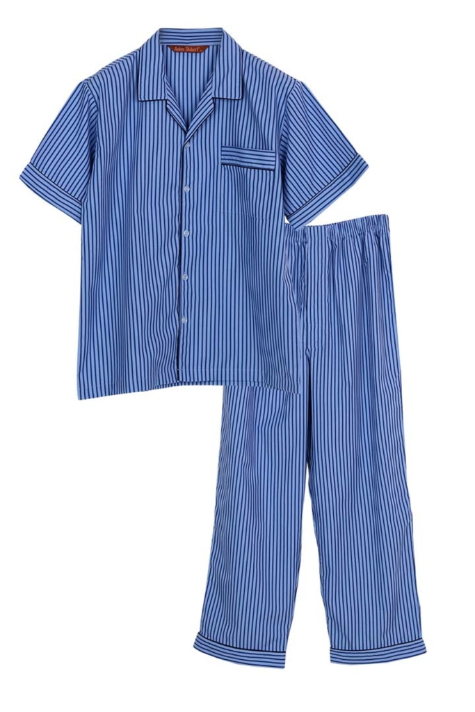 ชุดนอนผู้ชาย ANKER STUBERT เซตแขนสั้นขายาว Stripe collection สีเขียวเข้ม และสีฟ้า