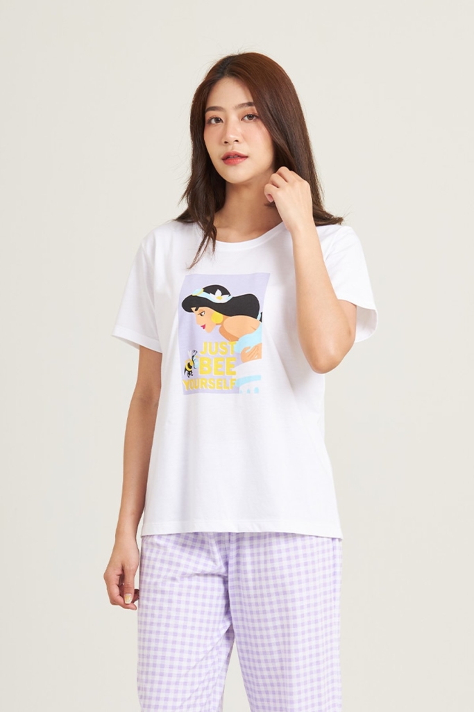 ชุดนอนผู้หญิง JOSILINS เซตเสื้อยืดขายาว Disney Princess meme 00