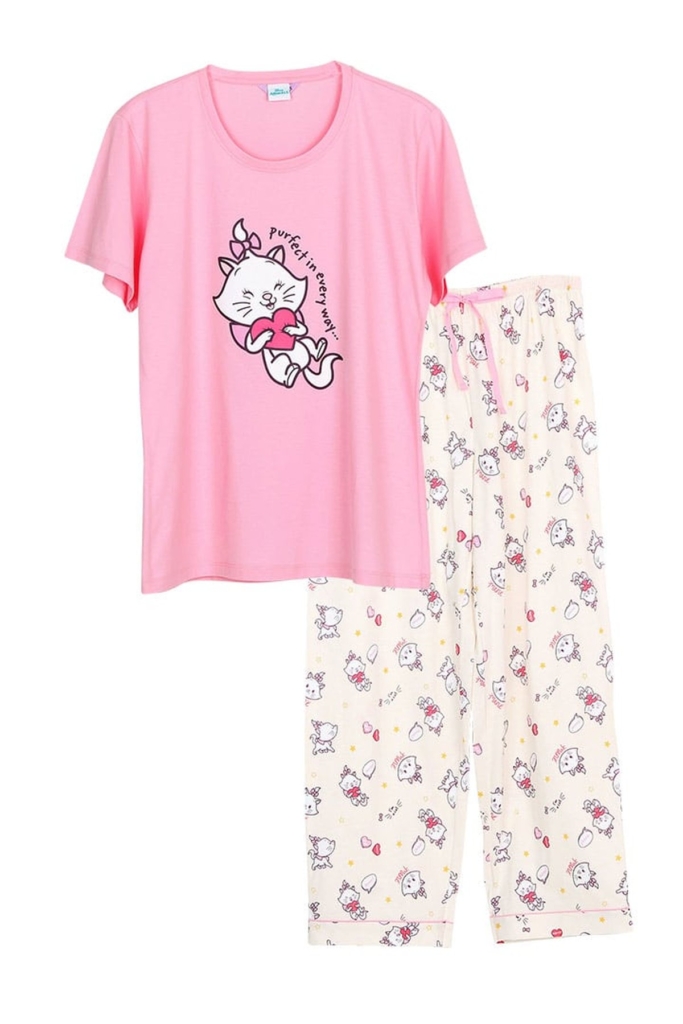 ชุดนอนผู้หญิง JOSILINS เซตเสื้อยืดขายาว Marie Purfect in Every Way สีโอรส