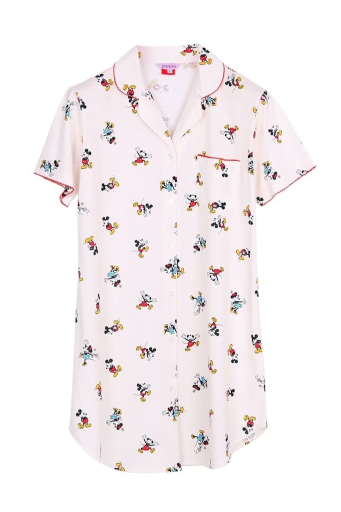 ชุดนอนผู้หญิง JOSILINS เดรสสั้น Mickey Mouse actart collection สีครีม