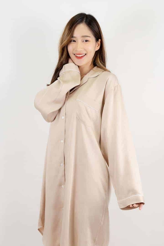 ชุดนอนผู้หญิง JOSILINS เดรสยาวคลุมเข่า Bamboo Collection