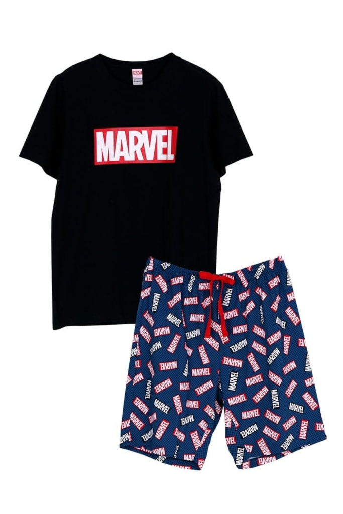 ชุดนอนผู้ชาย ANKER STUBERT เซตเสื้อยืดขาสั้น Marvel Red-box สีดำ