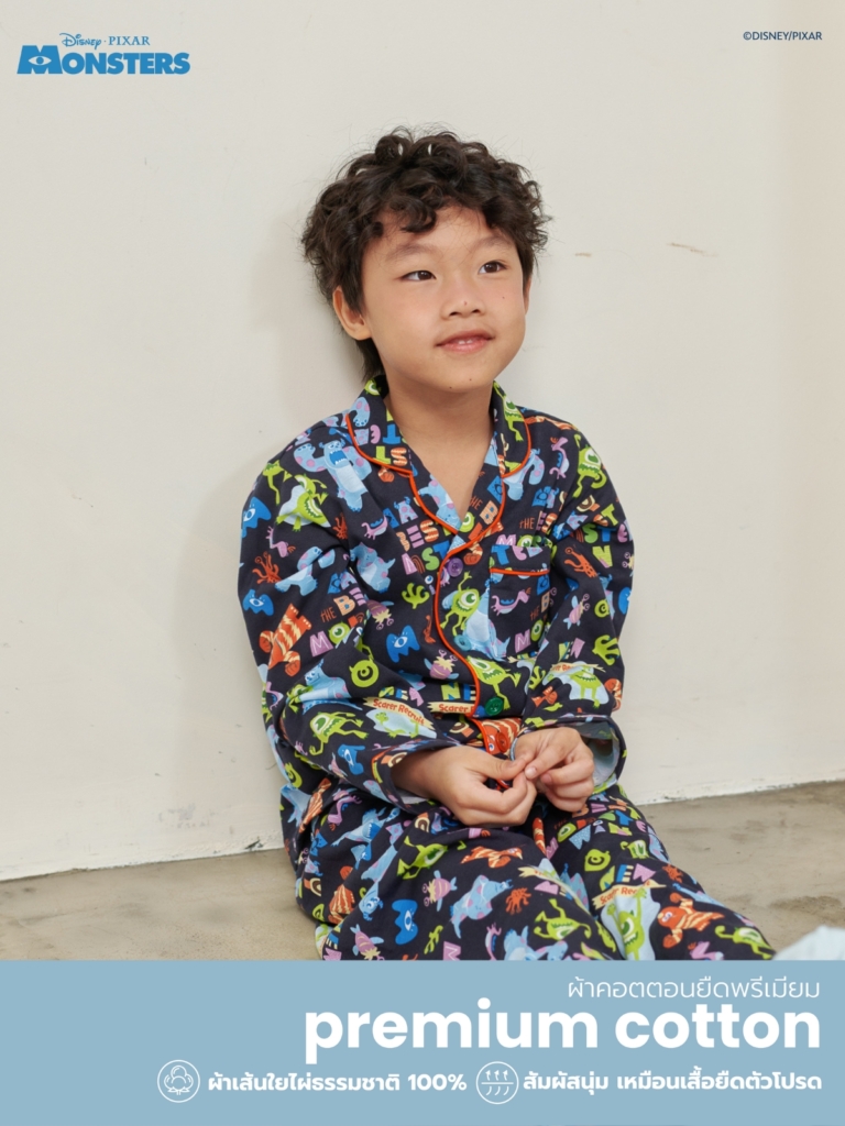 Josilins ชุดนอน เด็ก ลิขสิทธิ์ Disney Pixar Monsters Inc คอลเลคชัน Monster Party ผ้าคอตตอนยืด