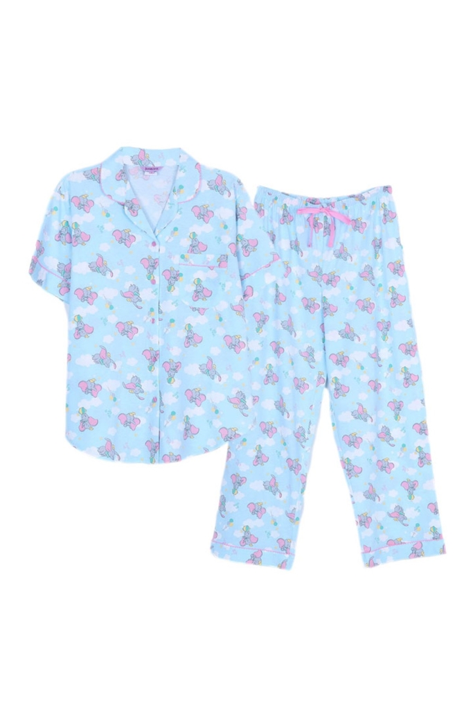 ชุดนอนผู้หญิง JOSILINS เซตแขนสั้นขายาว Dumbo : Dream big in the sky สีฟ้า ไซส์ F และไซส์ พลัส