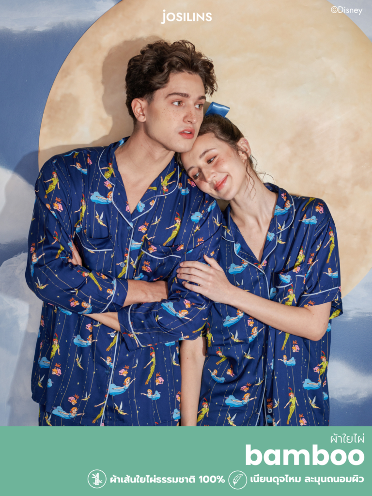 Josilins ชุดนอน ผู้ใหญ่ ลิขสิทธิ์ Disney คอลเลคชัน Peter Pan In Neverland ผ้าแบมบูใยไผ่ Free Size SM ML LXL