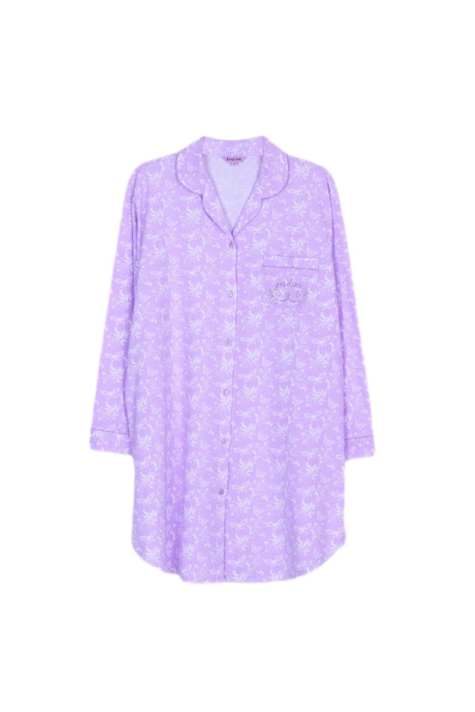 ชุดนอนผู้หญิง JOSILINS เดรสสั้น Butterflies สีม่วงเข้ม